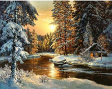 Load image into Gallery viewer, Sun set in the Snow Forest - DIY Order today
